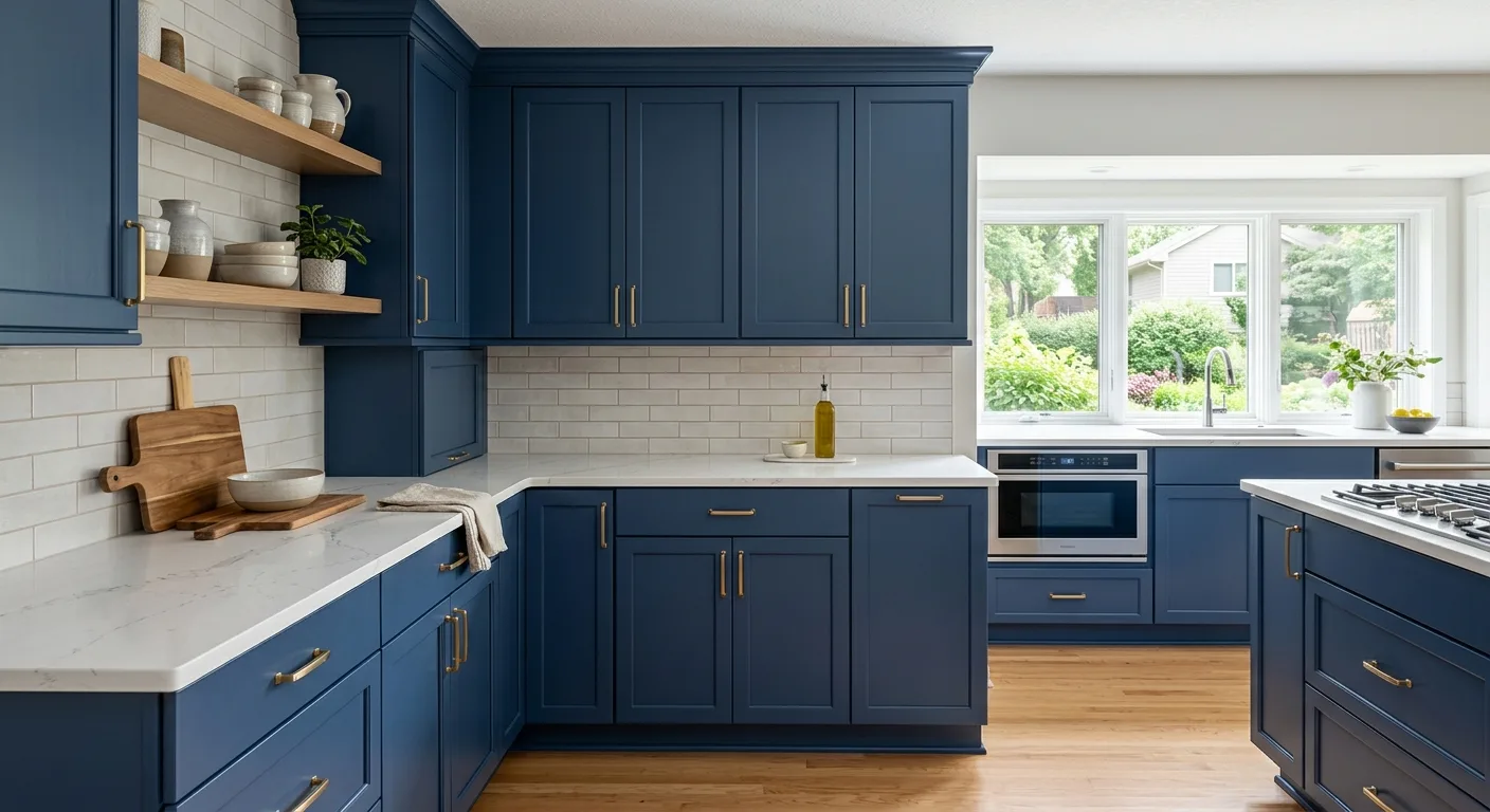 cabinet painting work, project example in Eden Prairie, MN