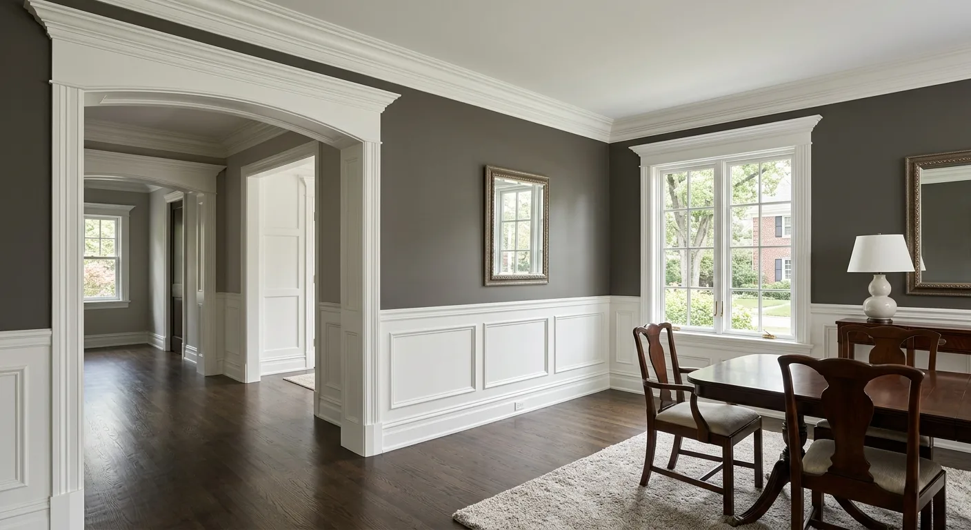 trim and molding painting work, project example in Edina, MN