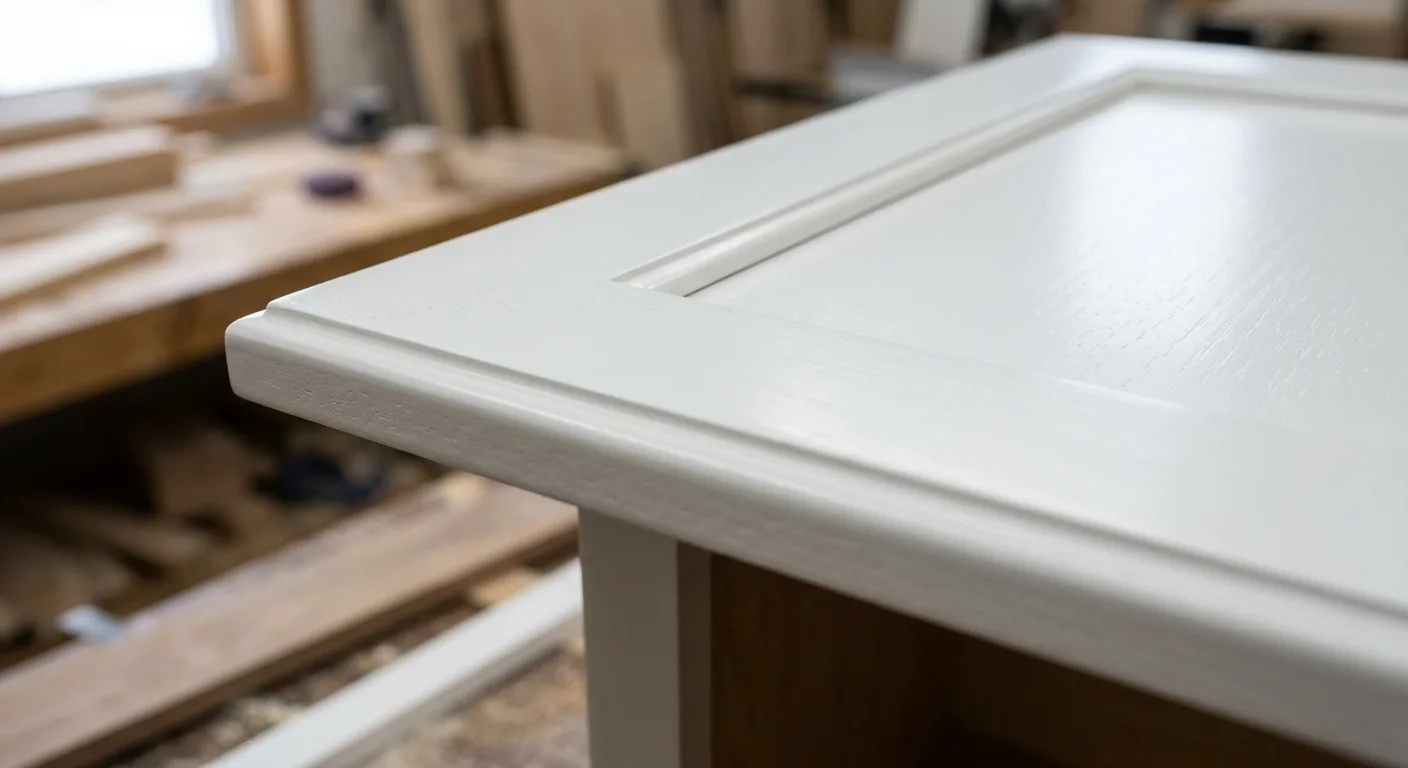 cabinet enamel work, project example in Rockford, MN