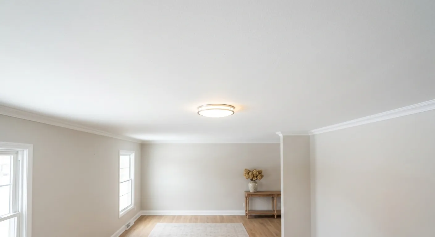 water damaged ceiling restoration work, project example in New Hope, MN
