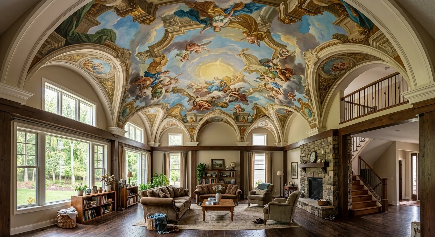 ceiling painting work, project example in Plymouth, MN