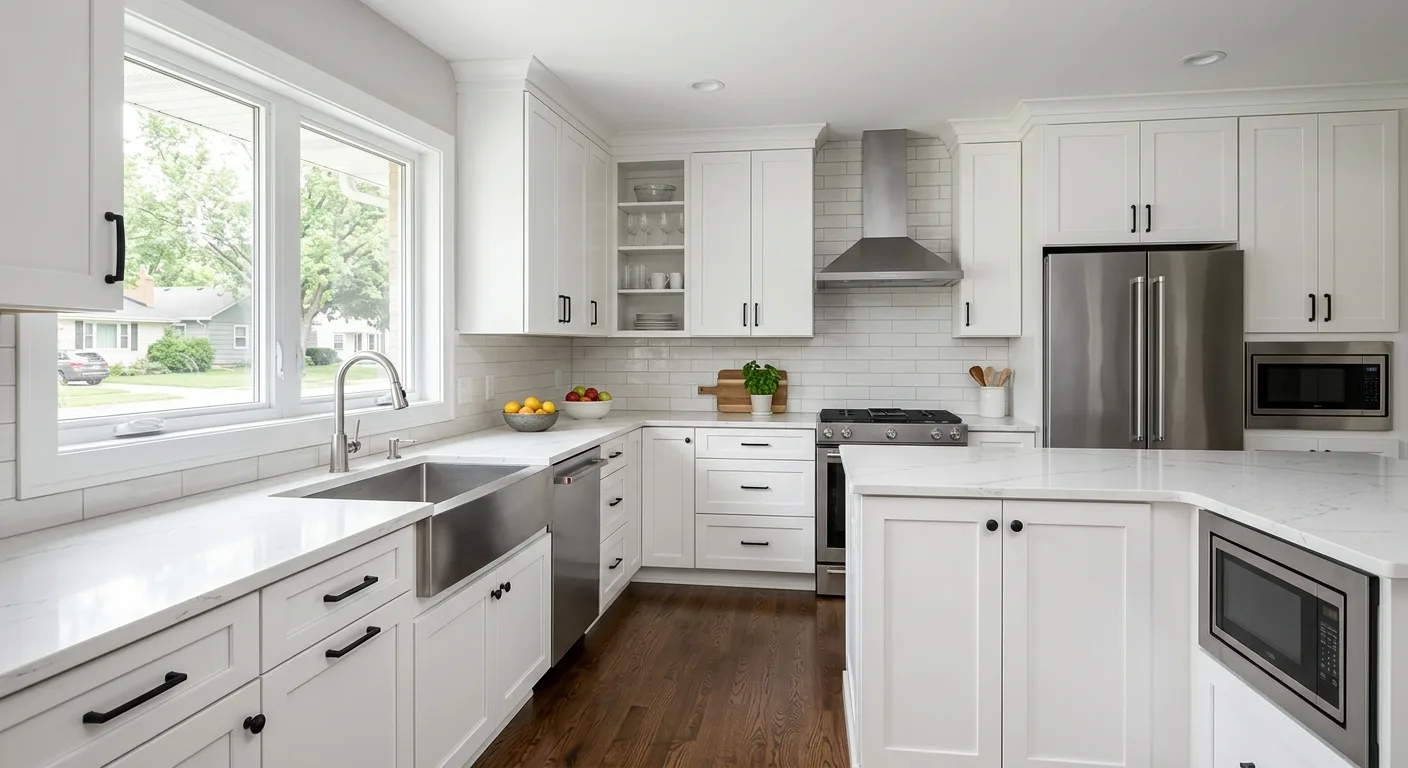 cabinet enamel work, project example in St. Louis Park, MN