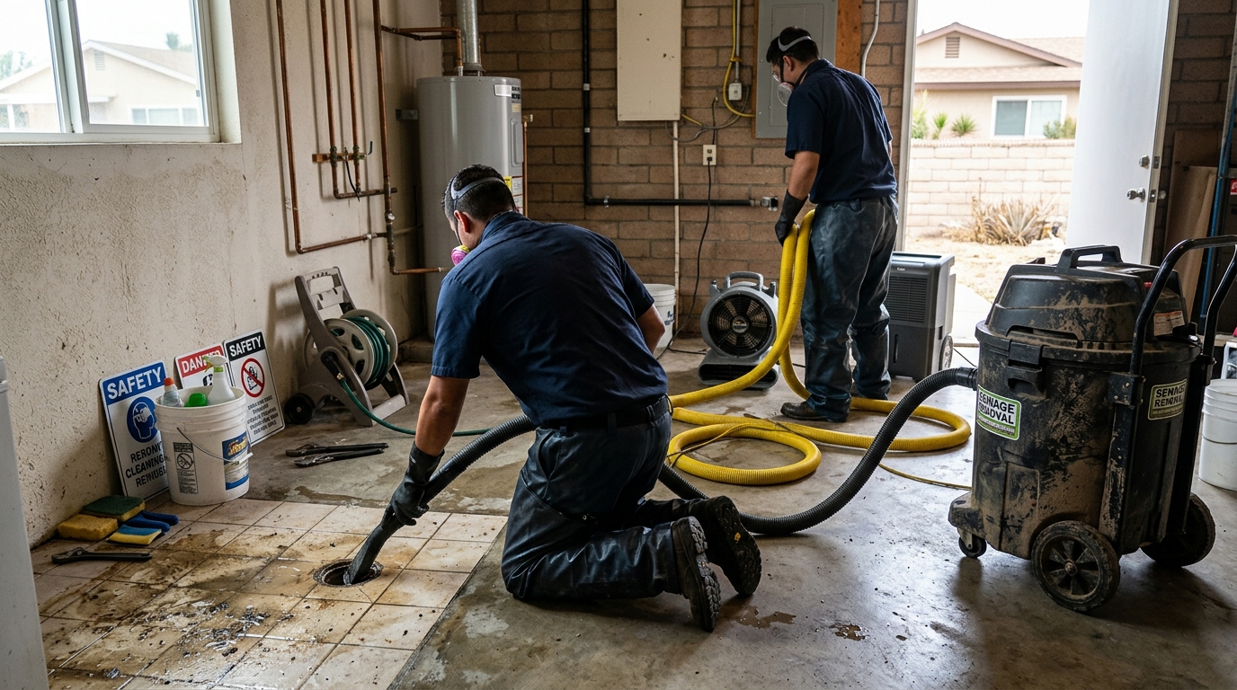 Sewage Cleanup in El Cajon: Biohazard Removal and the Line Fix in One Visit