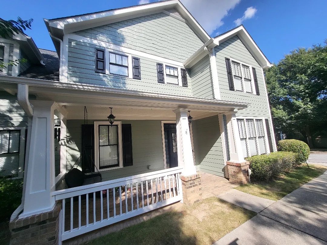 Exterior residential painting project in metro Atlanta finished by Southern Perfection Painting Inc.