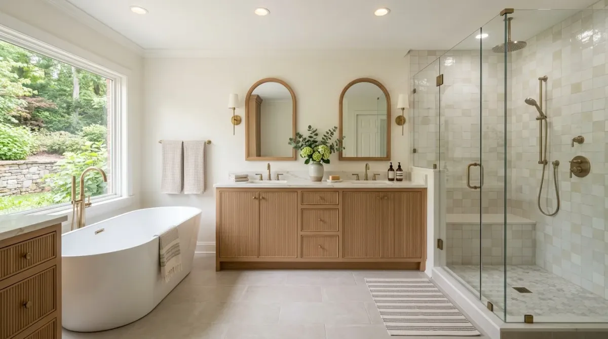 bathroom remodel work, project example in Weddington, nc