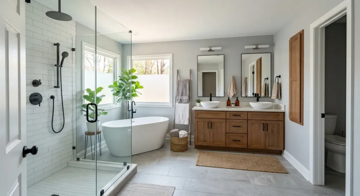 bathroom remodel work, project example in Cornelius, NC