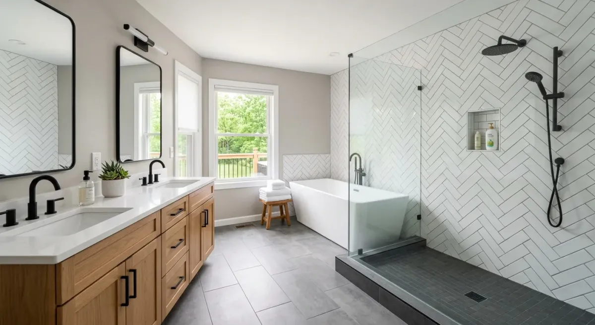 bathroom remodel work, project example in Falcon, MO