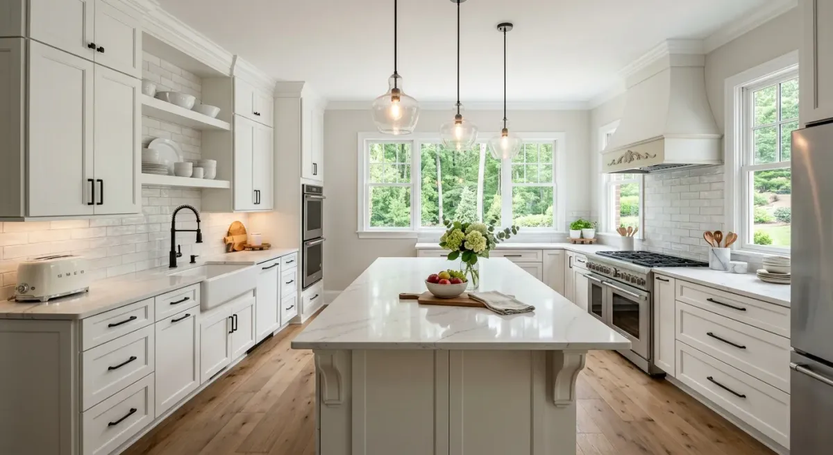 kitchen remodel work, project example in Weddington, nc
