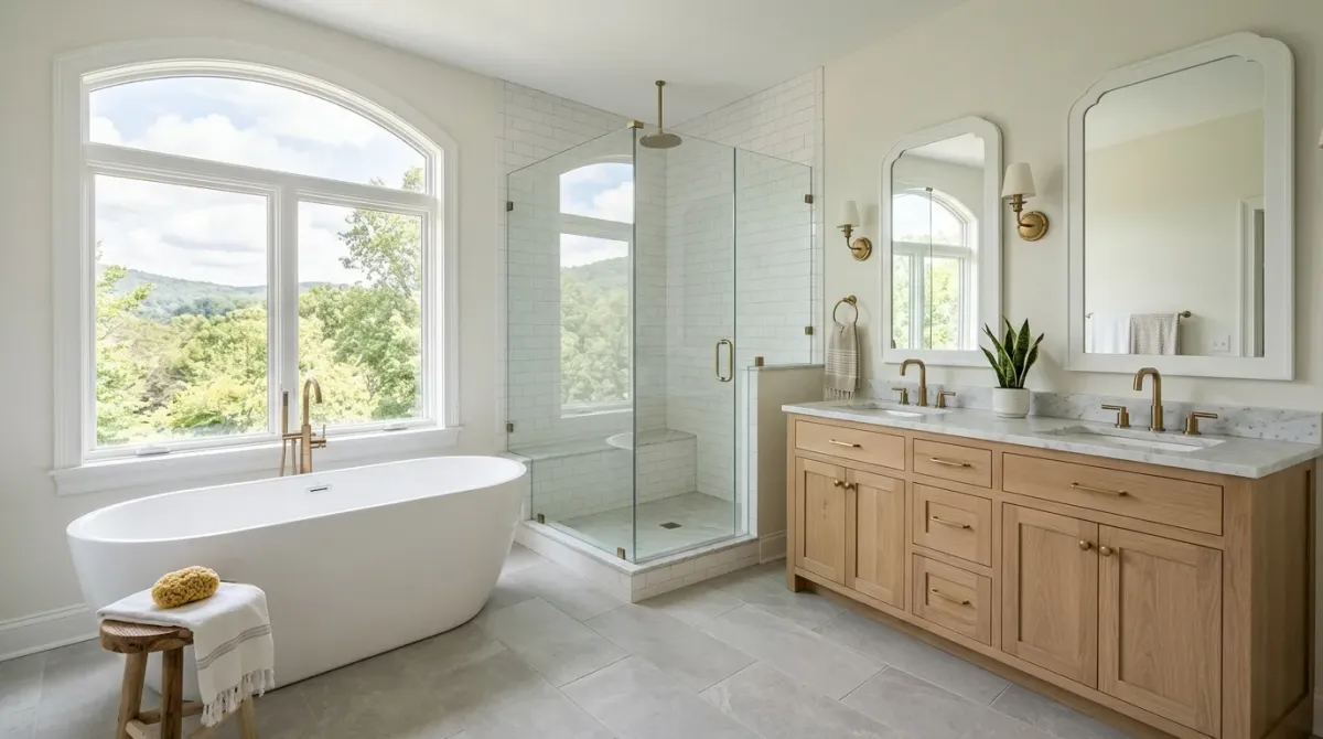 bathroom remodel work, project example in Marion, NC