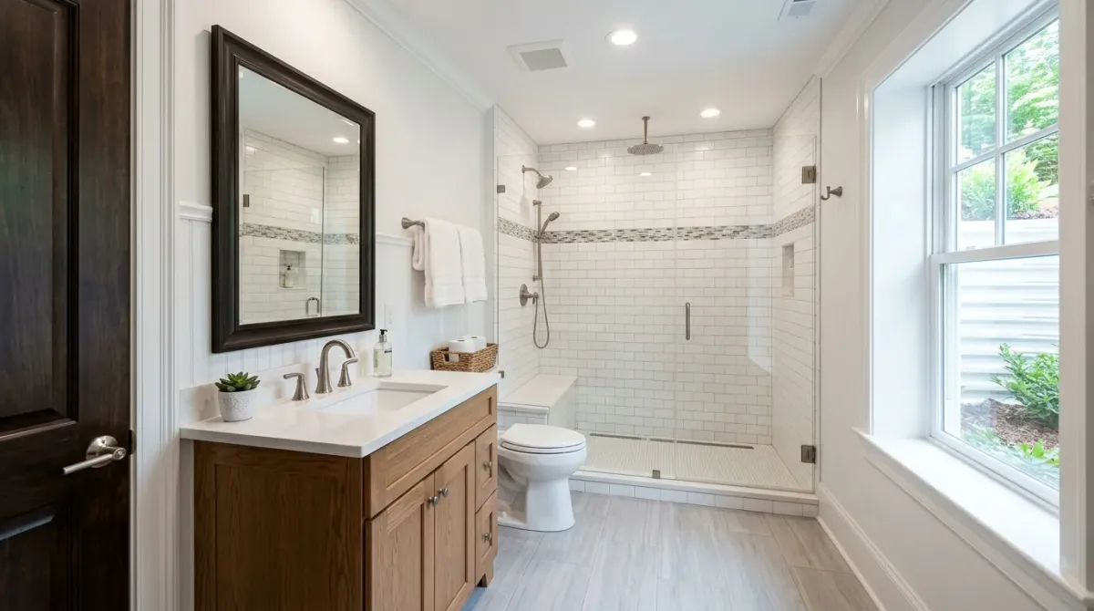 basement bathroom addition work, professional service in Charlotte, NC