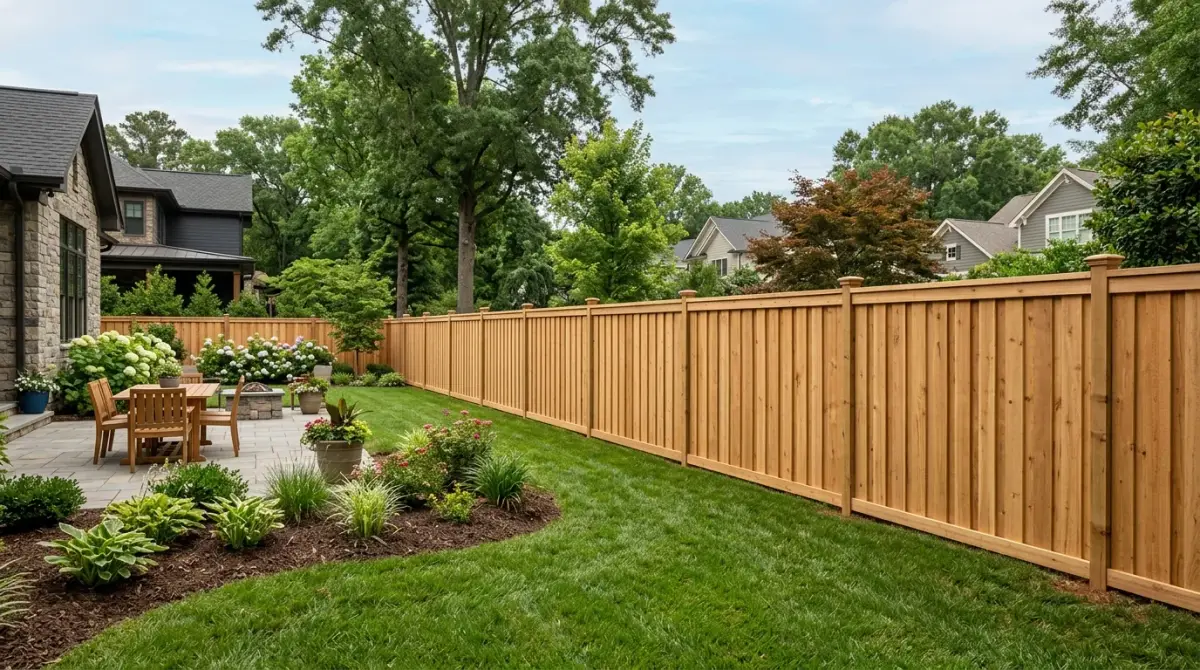 wood privacy fence work, professional service in Charlotte, NC