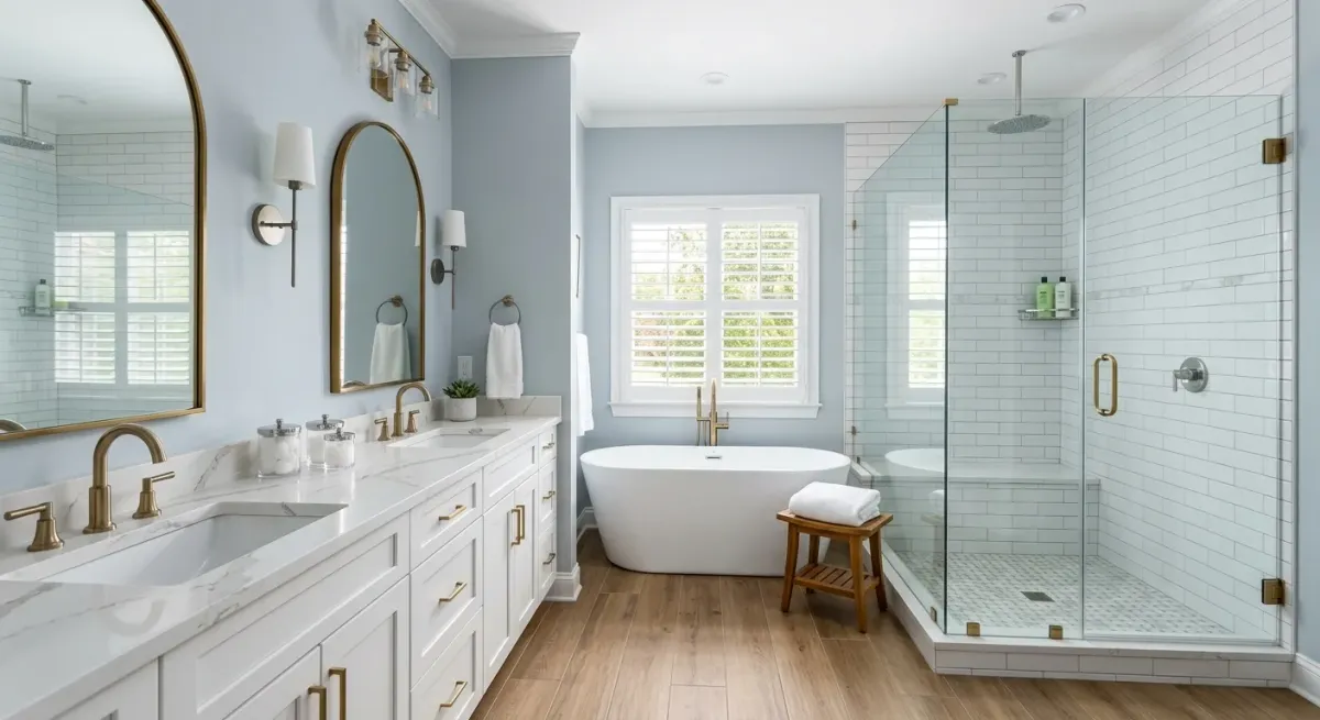 bathroom remodel work, project example in Indian Trail, NC