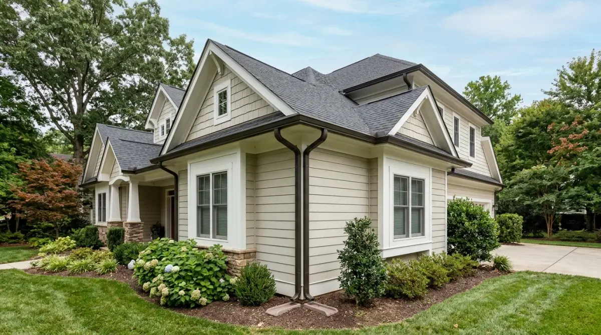 seamless gutter installation work, professional service in Charlotte, NC