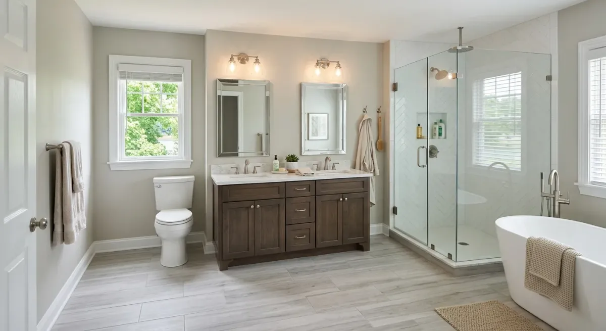 bathroom remodel work, project example in Tega Cay, sc