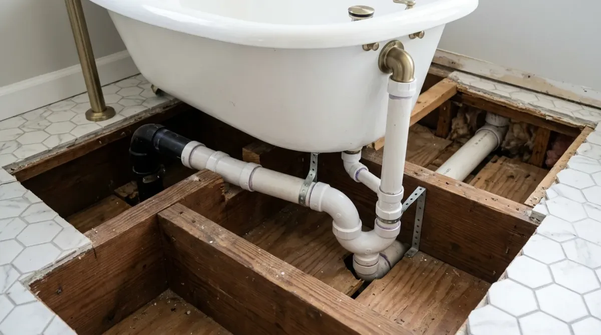 bathtub drain pipe work, professional service in Leesburg, VA