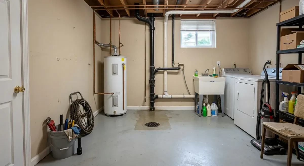 drain cleaning work, illustration in Reston, VA