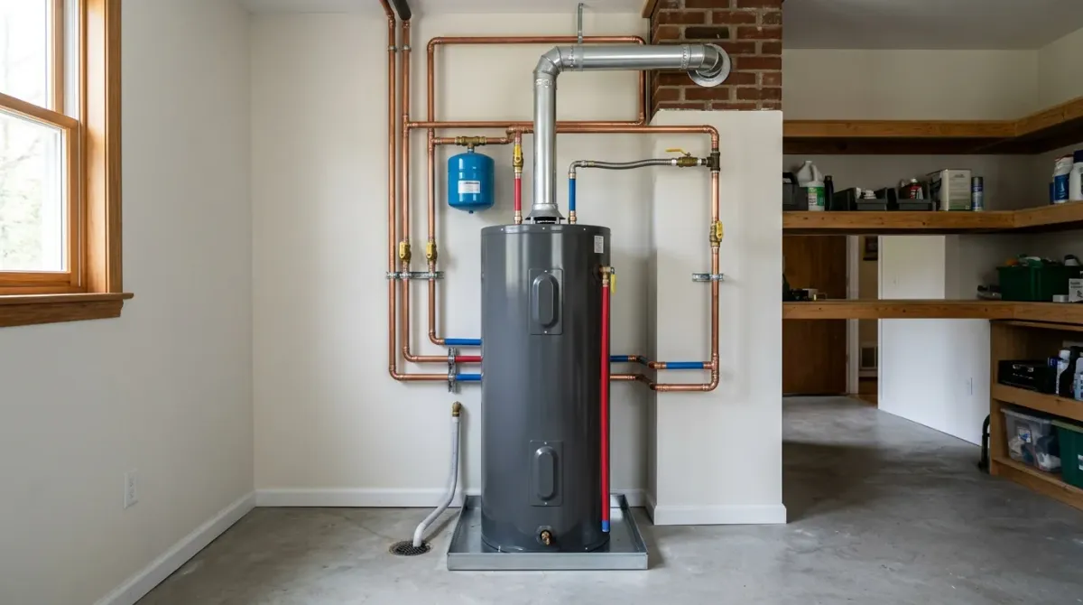 water heater repair replacement work, illustration in Fairfax, VA