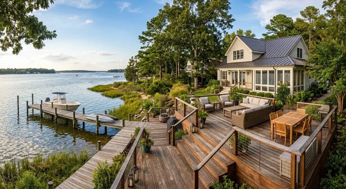 deck building work, project example in Gloucester Point, VA