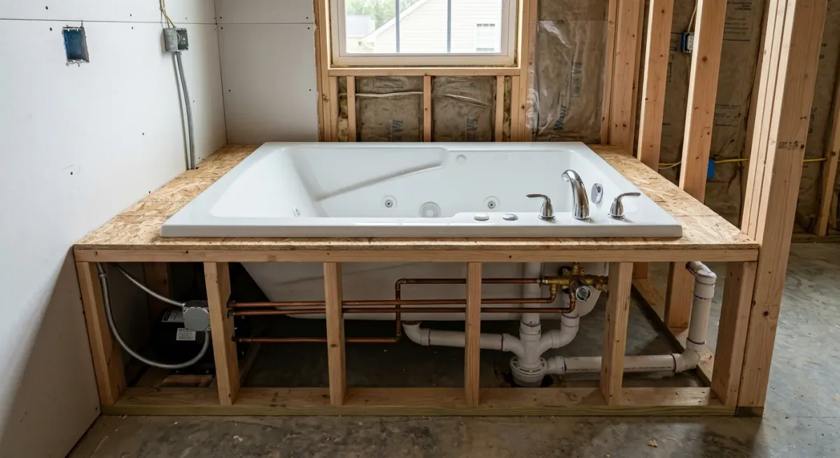 jetted tub rough in work, professional service in Chesapeake, VA