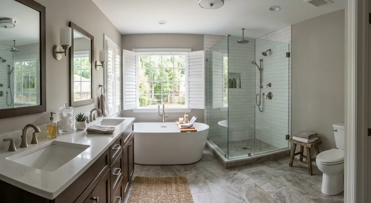 bathroom remodeling work, project example in Yorktown, VA