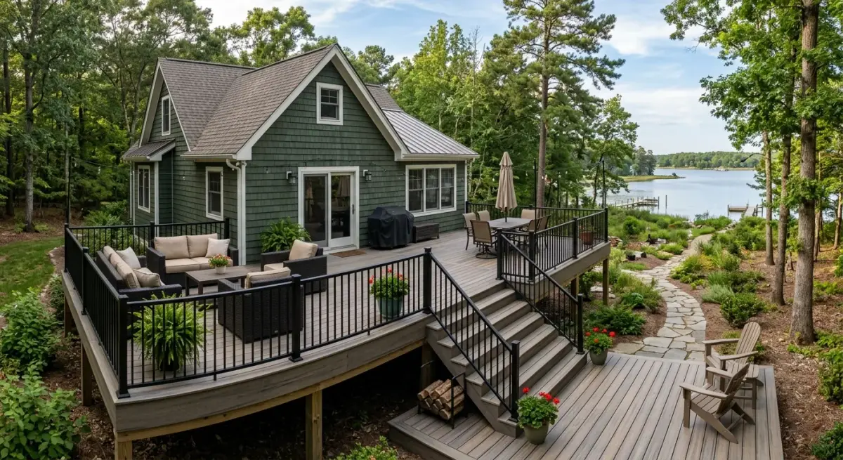 deck building work, project example in Hayes, VA