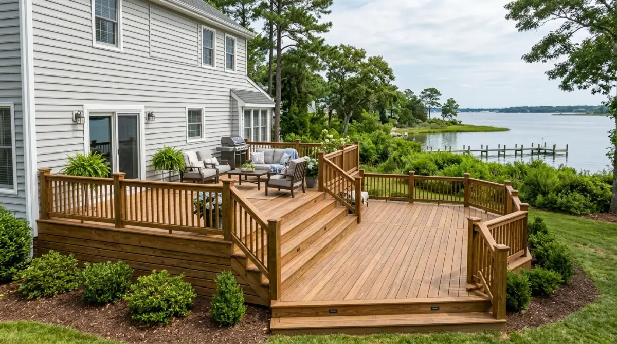 deck building work, project example in Poquoson, VA