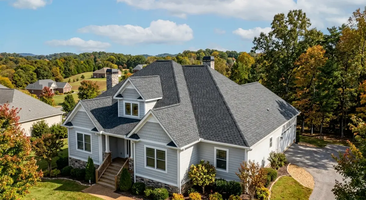roofing work, project example in Mascot, TN