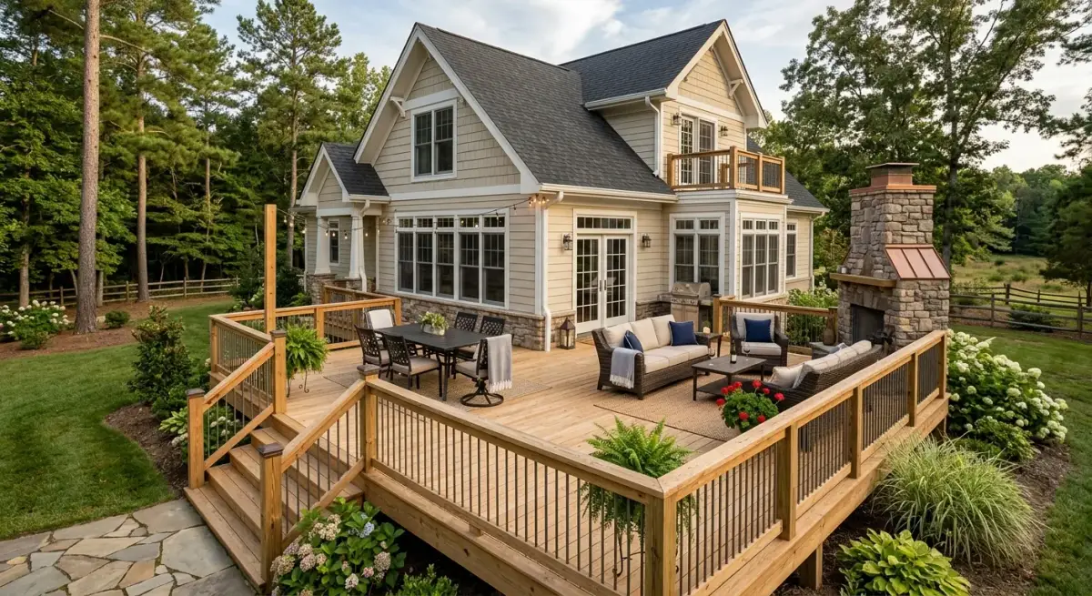 deck building work, project example in Carrollton, VA