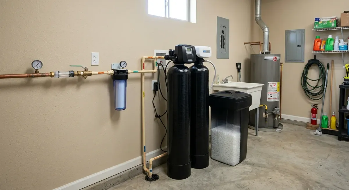water softener installation work, project example in Farmington, UT