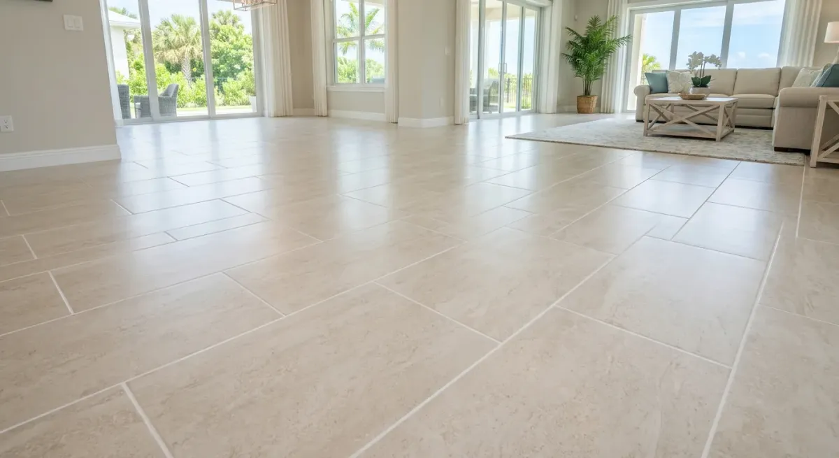 tile and grout cleaning work, project example in Jensen Beach, FL