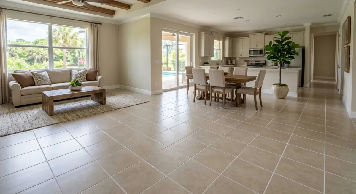 tile and grout cleaning work, project example in Palm City, FL
