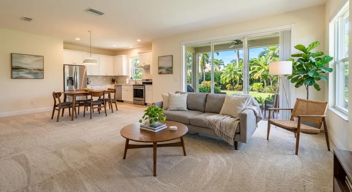 carpet cleaning work, project example in Lake Worth, FL