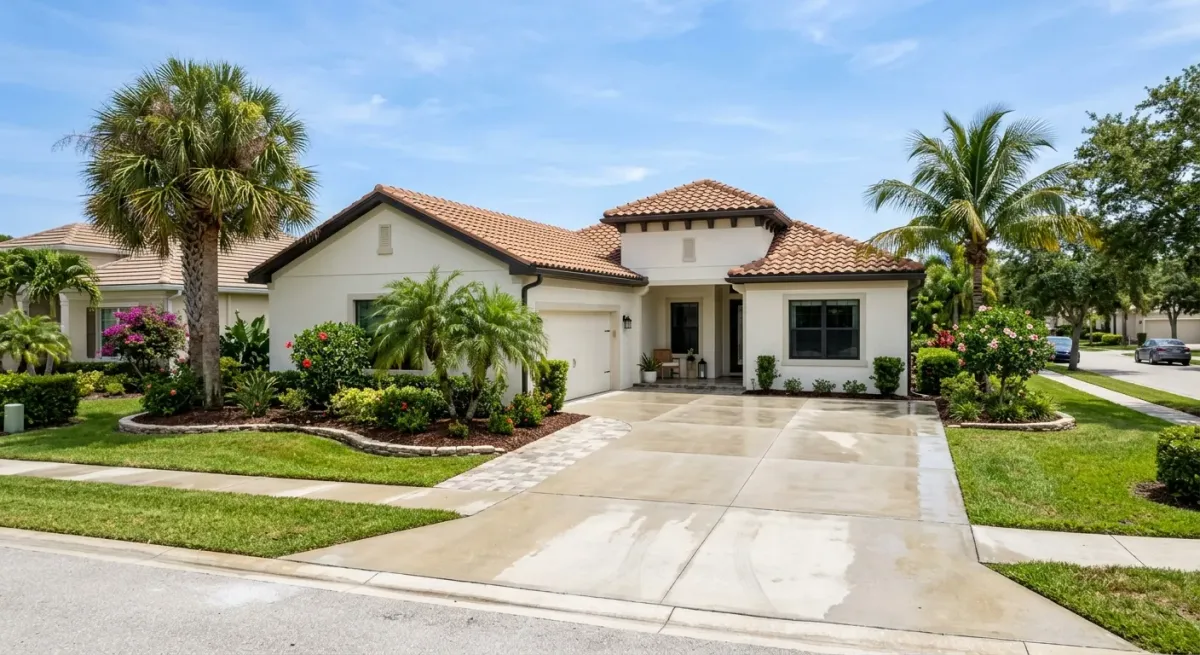 pressure washing work, project example in Vero Beach, FL