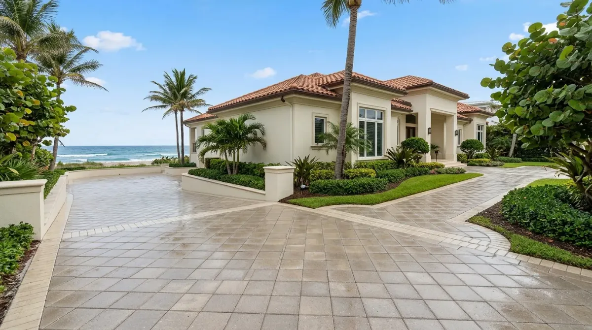 pressure washing work, project example in Juno Beach, FL