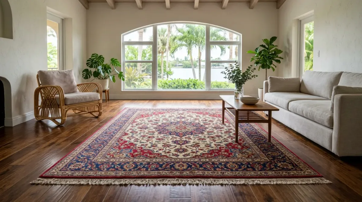 rug cleaning work, project example in Lake Worth, FL
