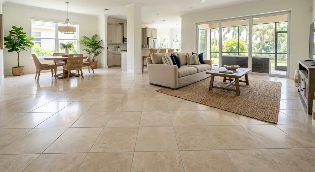 tile and grout cleaning work, project example in Hobe Sound, FL