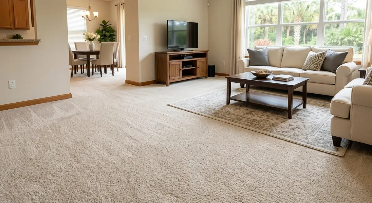 carpet cleaning work, project example in Indiantown, FL