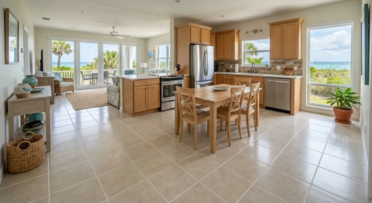 tile and grout cleaning work, project example in Juno Beach, FL