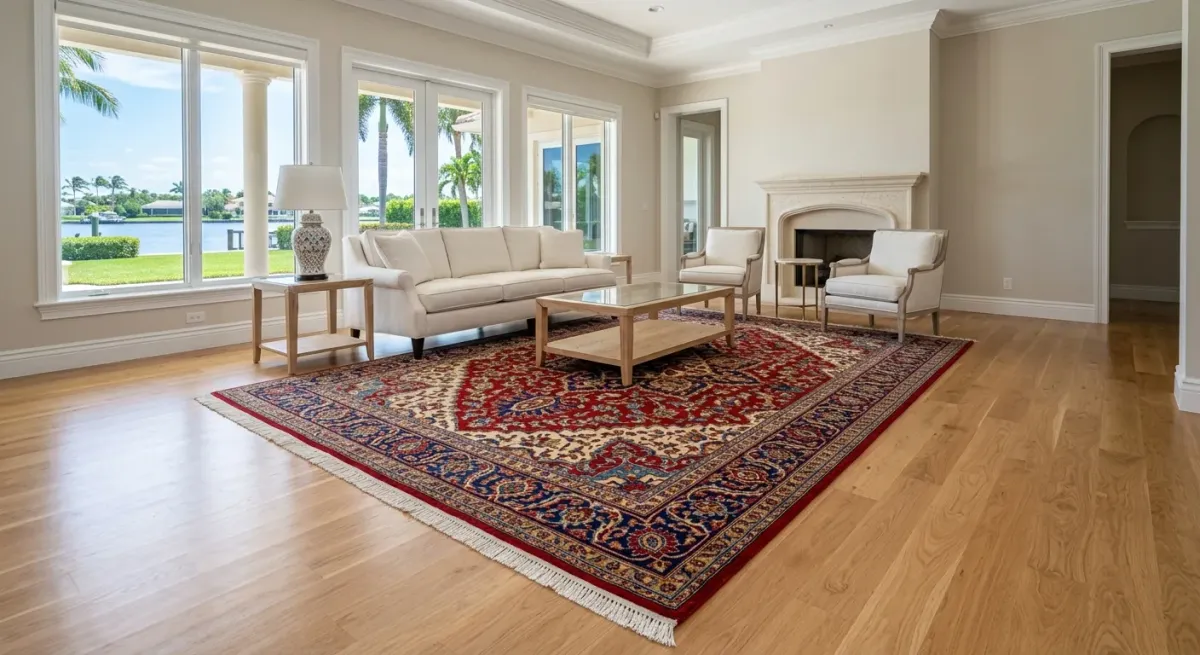 rug cleaning work, project example in Palm City, FL