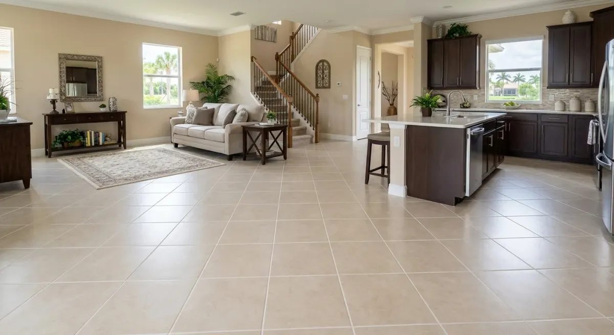 tile and grout cleaning work, project example in Canal Point, FL