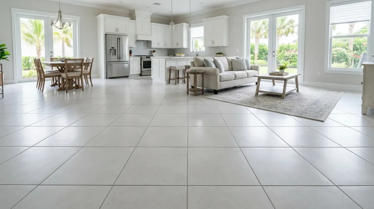 tile and grout cleaning work, project example in Port St. Lucie, FL