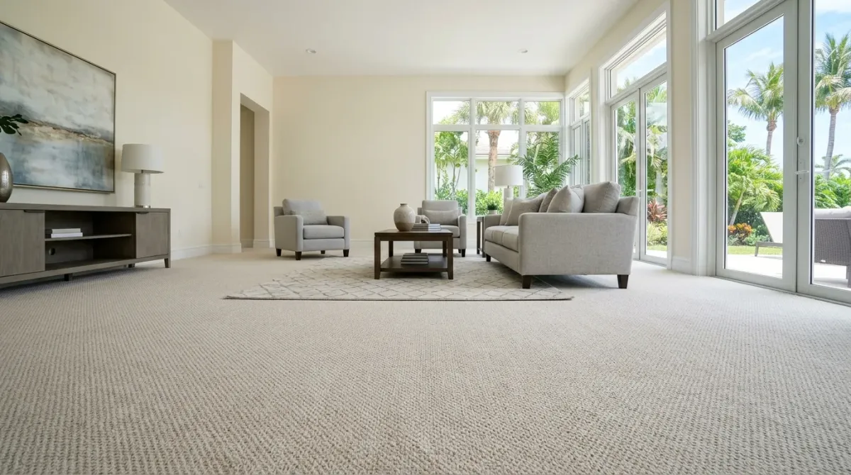 carpet cleaning work, project example in West Palm Beach, FL