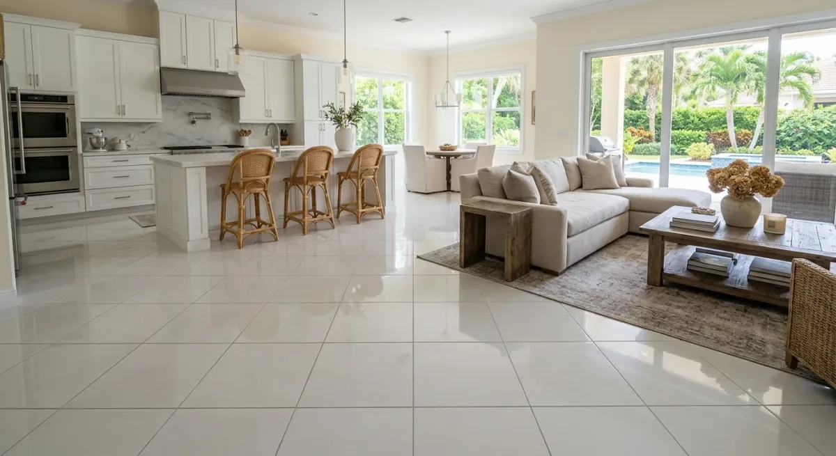 tile and grout cleaning work, project example in Palm Beach Gardens, FL