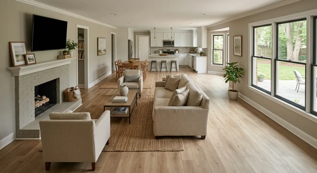 lvp flooring installation work, project example in Snellville, GA