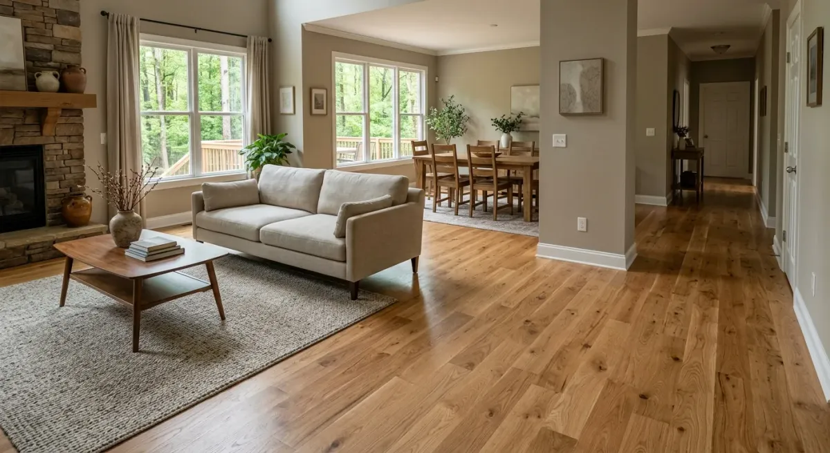 hardwood floor installation work, project example in Dacula, GA