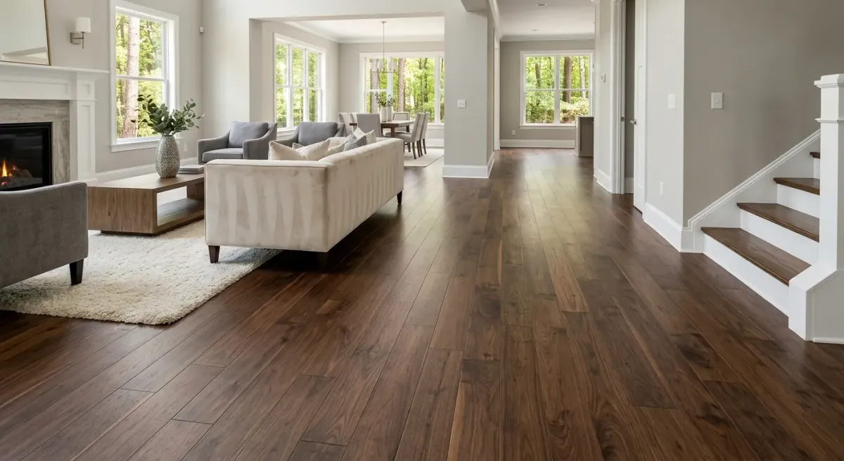 hardwood floor installation work, project example in Milton, GA