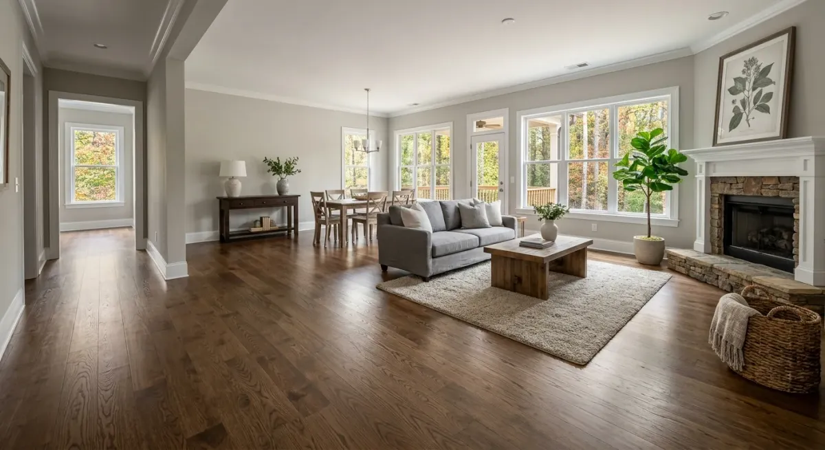 hardwood installation and refinishing work, project example in Sugar Hill, GA
