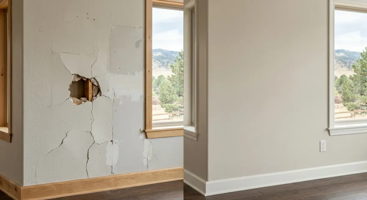 drywall repair work, project example in Morrison, CO