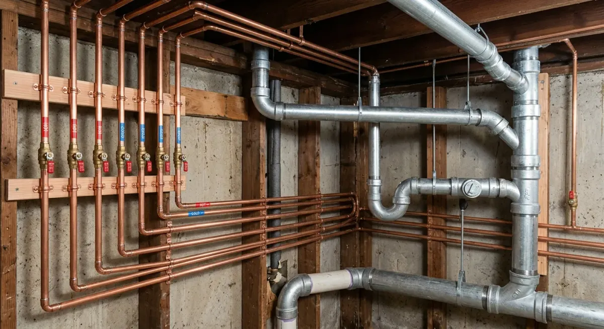 re piping copper and galvanized work, project example in North Highlands, CA