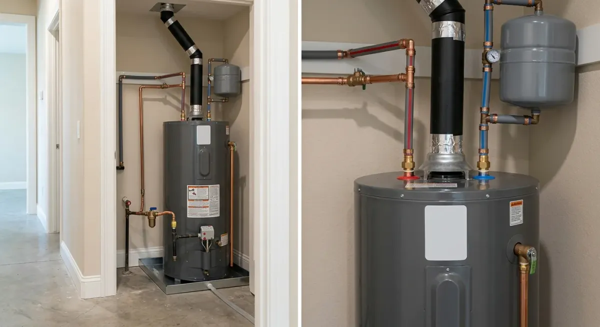 water heater repair work, project example in Antelope, CA